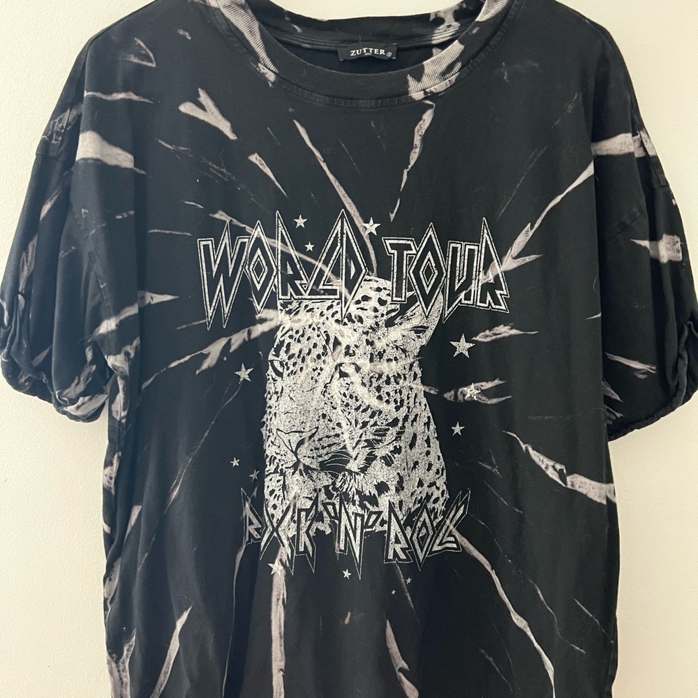 Zutter Black Tie-Dye Graphic Short Sleeve Tee